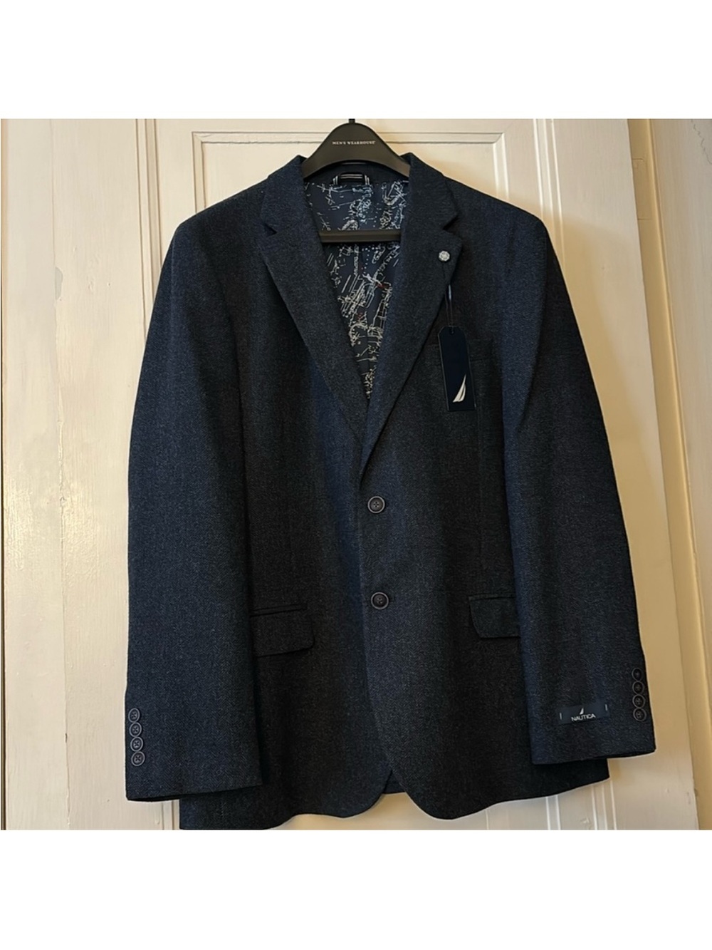 Nautica Dark Navy Sport Coat with Patterned Lining